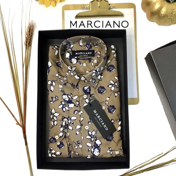 Marciano Guess Floral Cotton Shirt 40/M 41/L - Picture 3 of 16